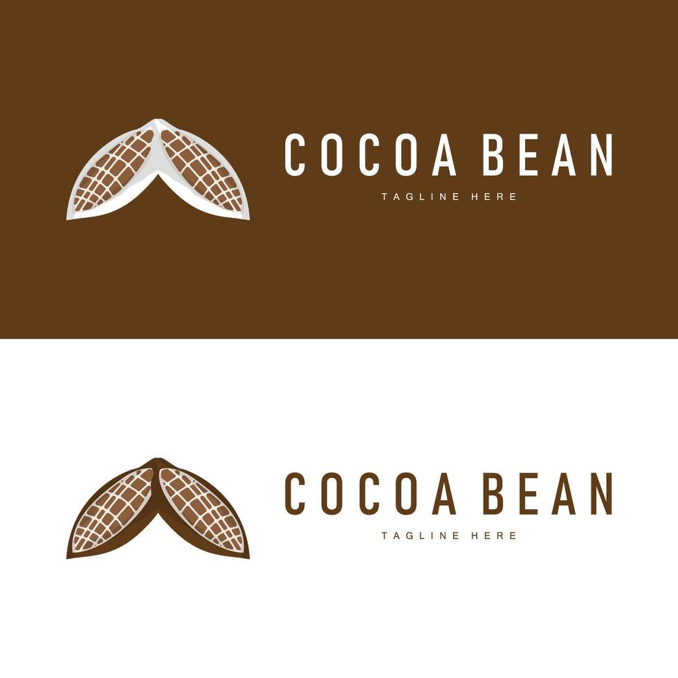 Chocolate Bean Logo design for business branding vector