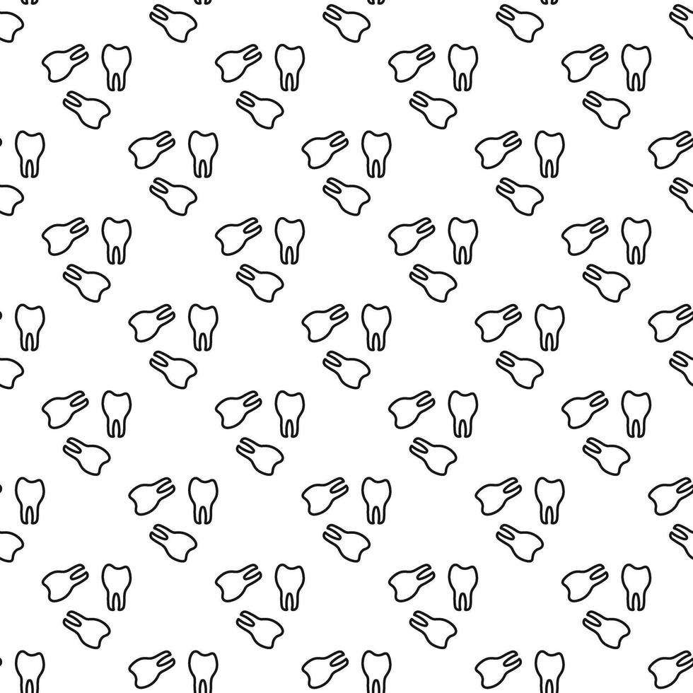 Seamless pattern of hand drawn doodle sketch tooth isolated on white background vector