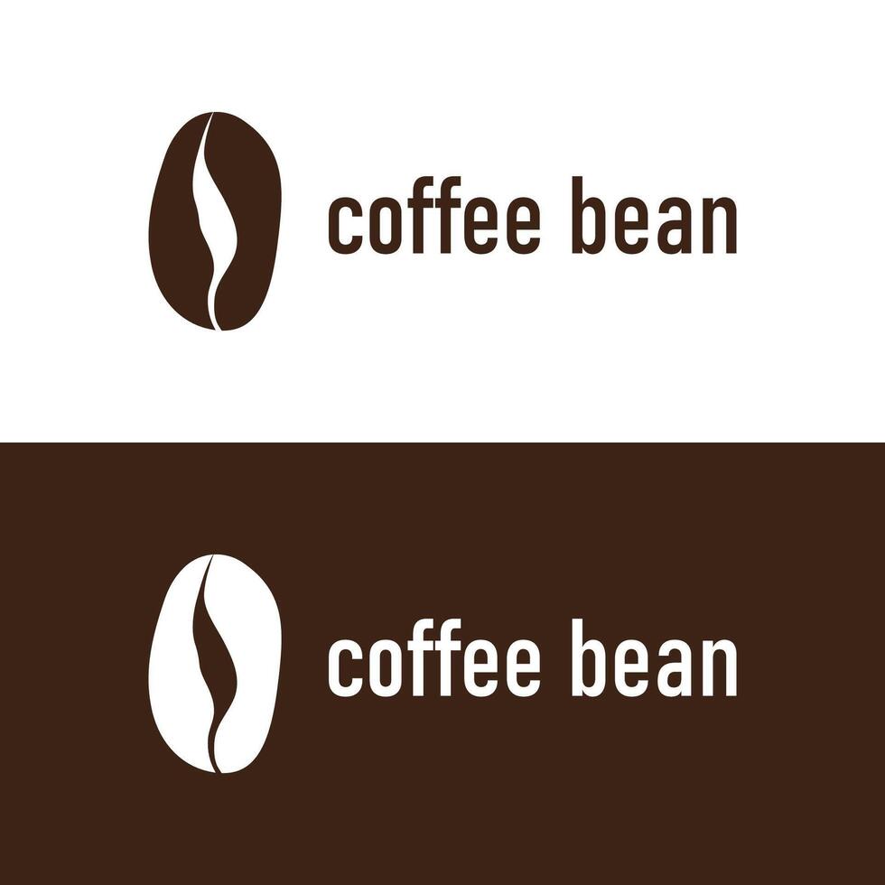 coffee bean logo silhouette illustration vector