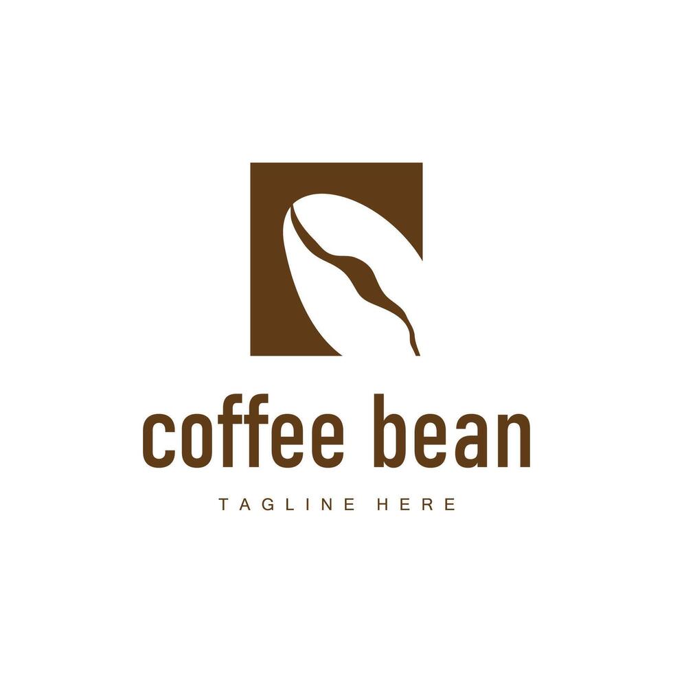 coffee bean logo silhouette design with simple concept coffee illustration template vector