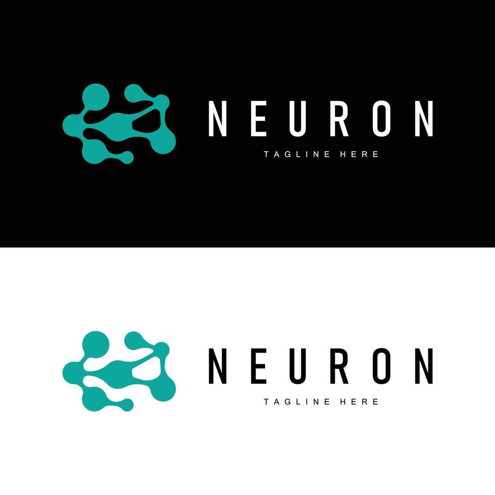 Neuron Logo Design Health Illustration DNA Molecule Nerve Cell Abstract Simple Illustration vector