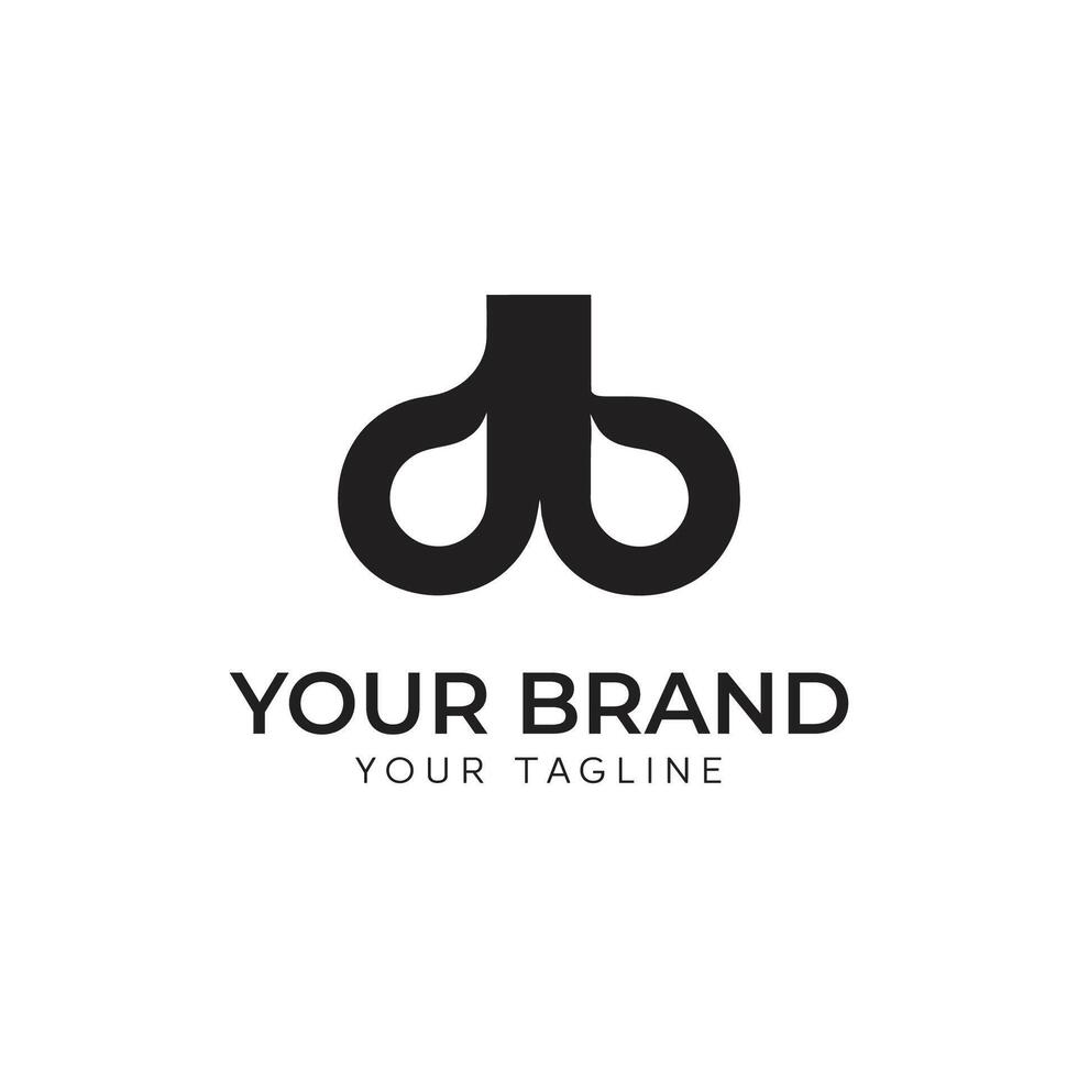 Minimalist and dynamic letter AB logo design template vector