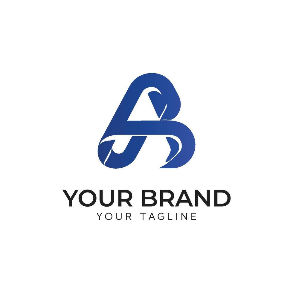 Refined and dynamic letter AB logo design template vector
