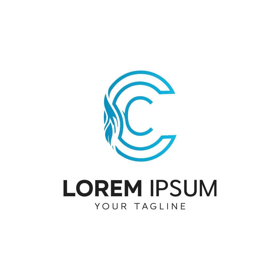 Unique Letter C logo design idea vector