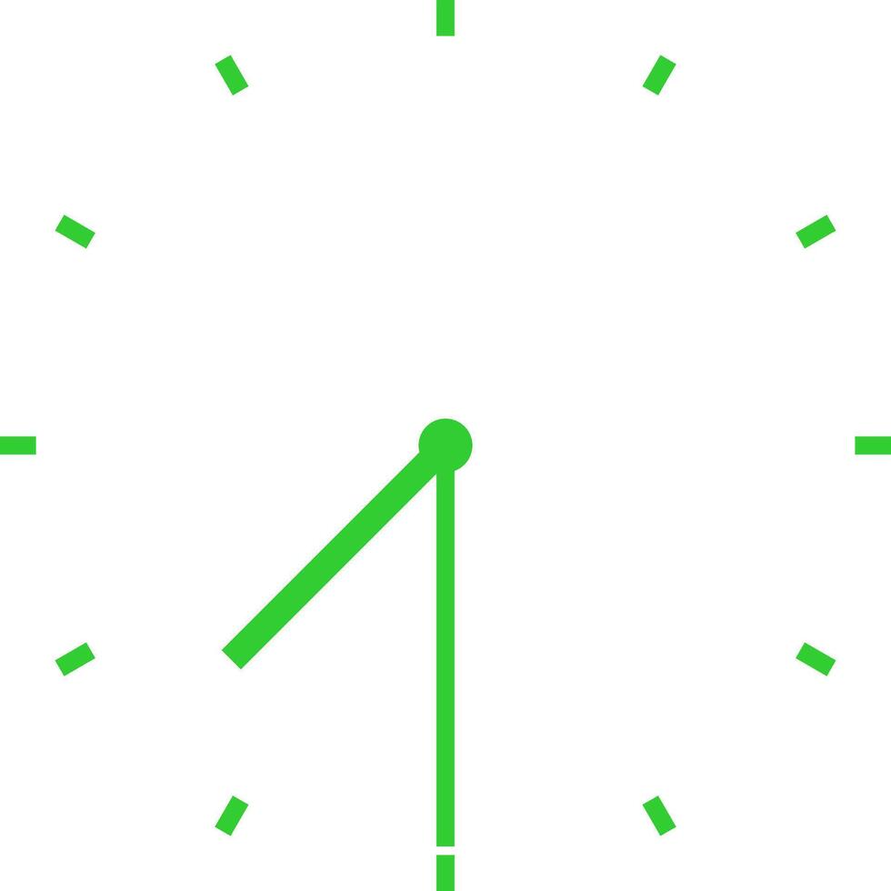 green clock at half past seven vector