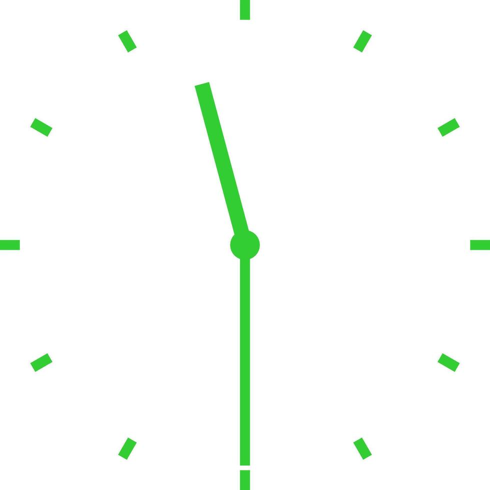 green clock at half past eleven vector
