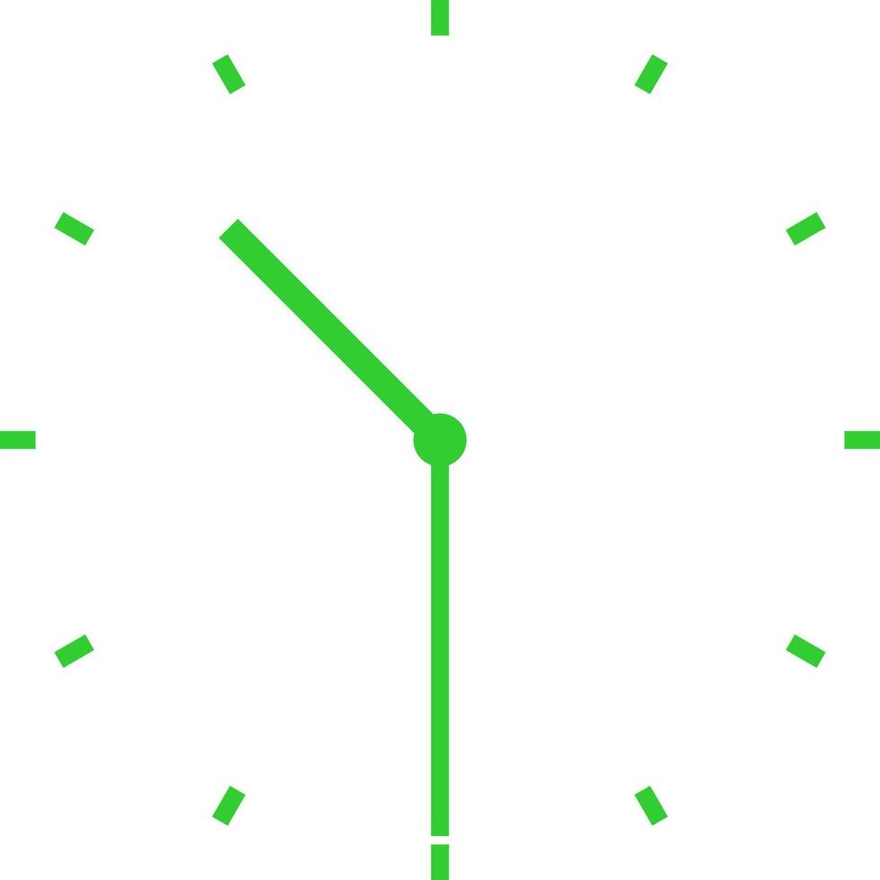 green clock at half past ten vector
