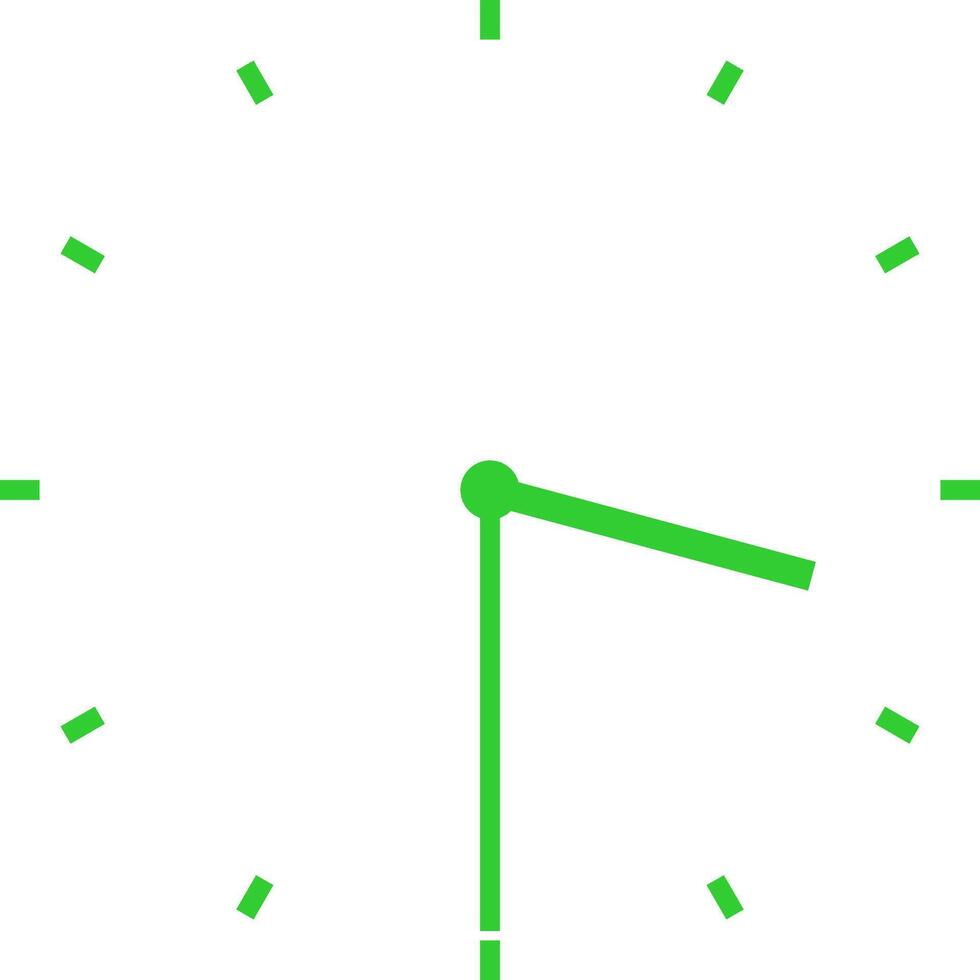 green clock at half past three vector