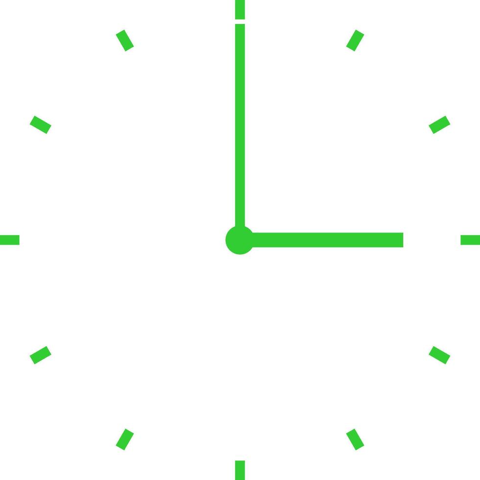 green clock at three vector
