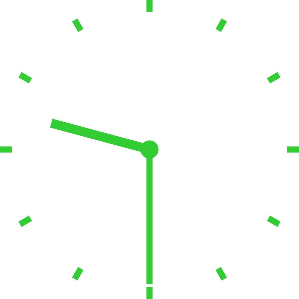 green clock at half past nine vector