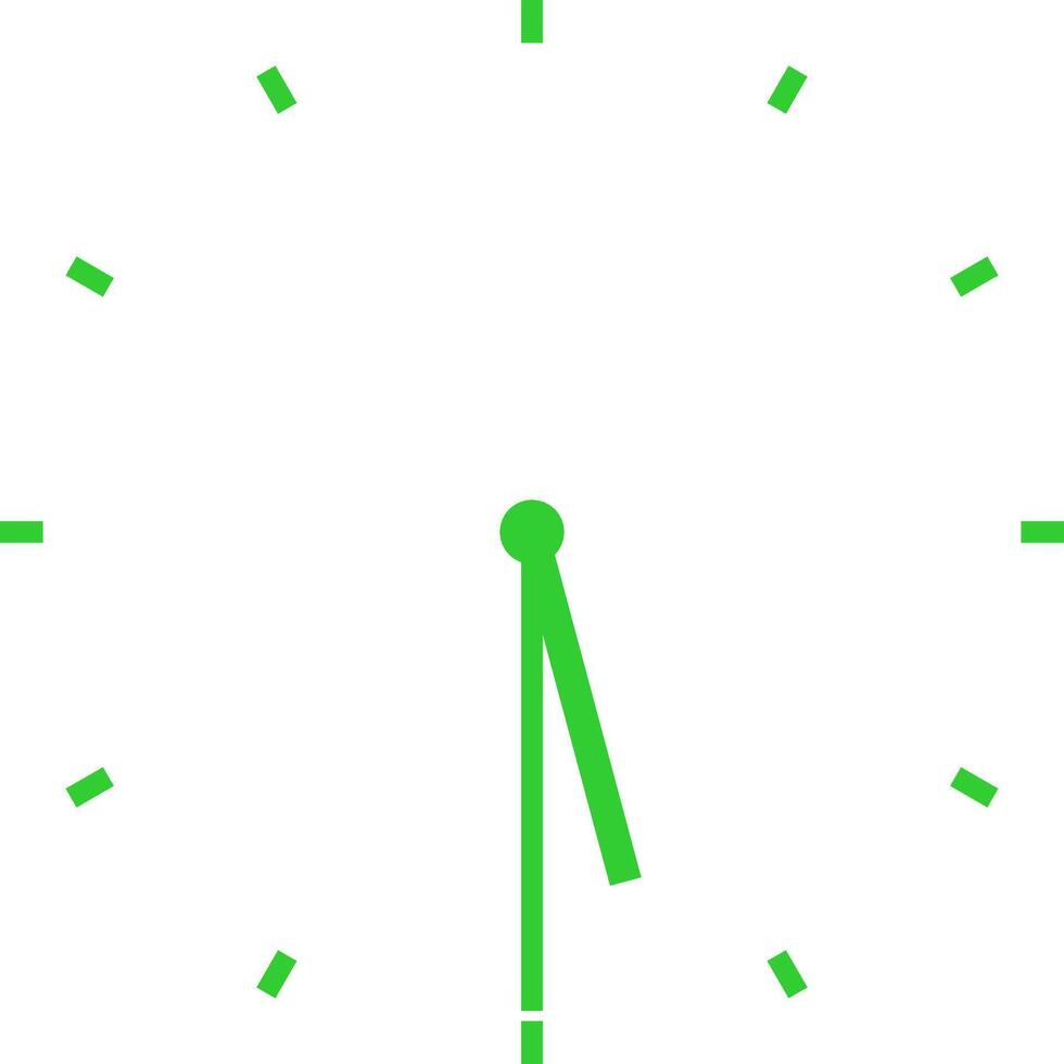 green clock at half past five vector