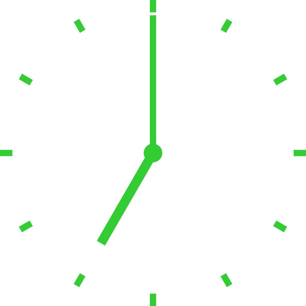 green clock at seven vector