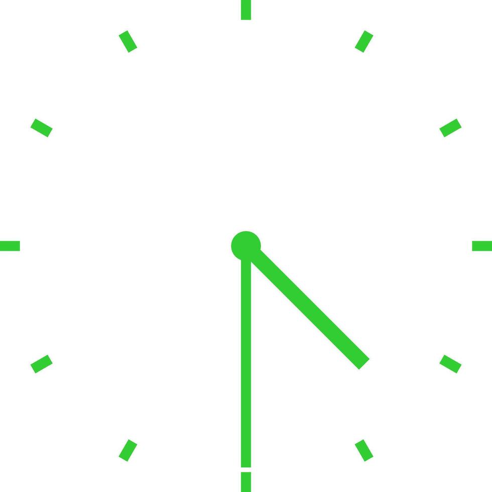green clock at half past four vector