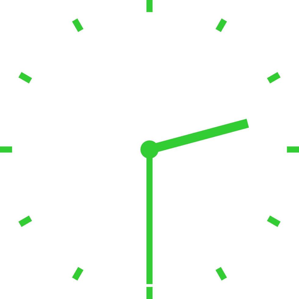 green clock at half past two vector