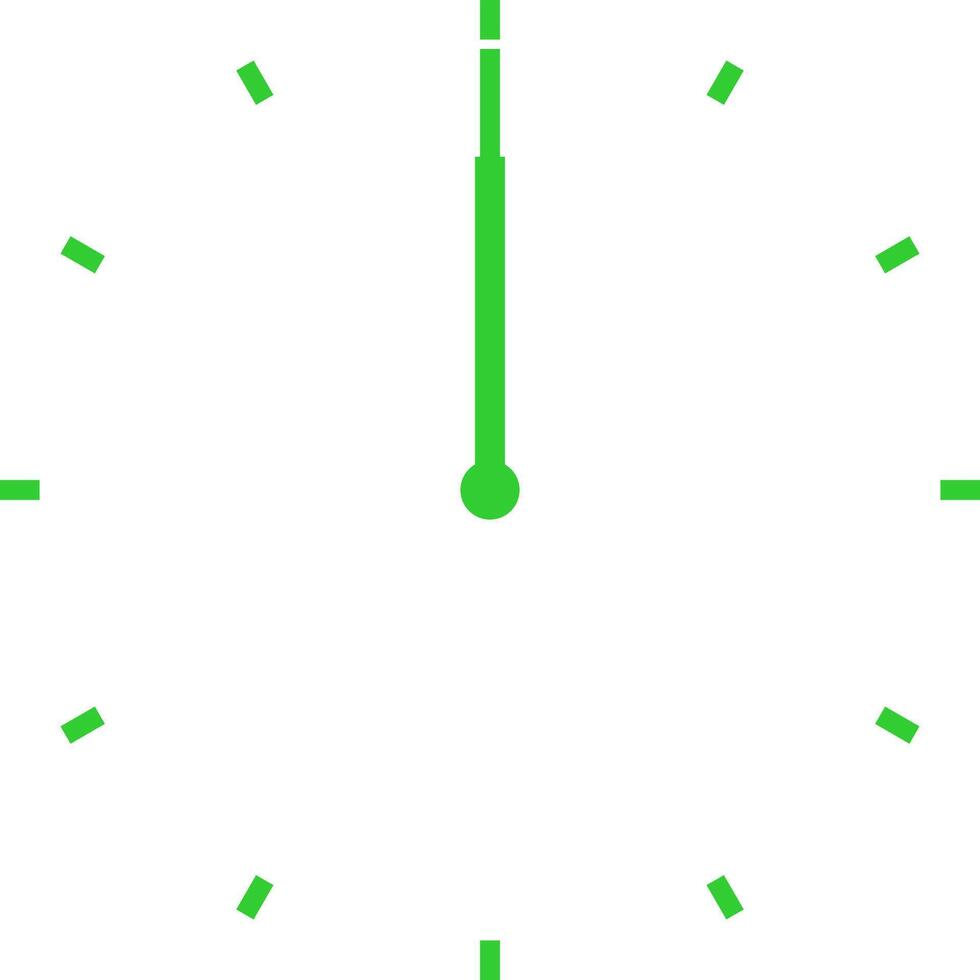 green clock at twelve vector