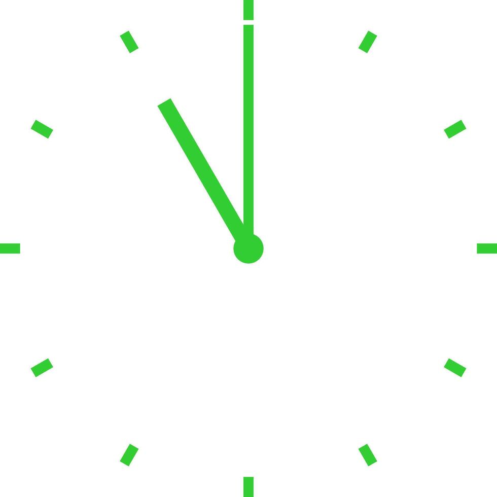 green clock at eleven vector