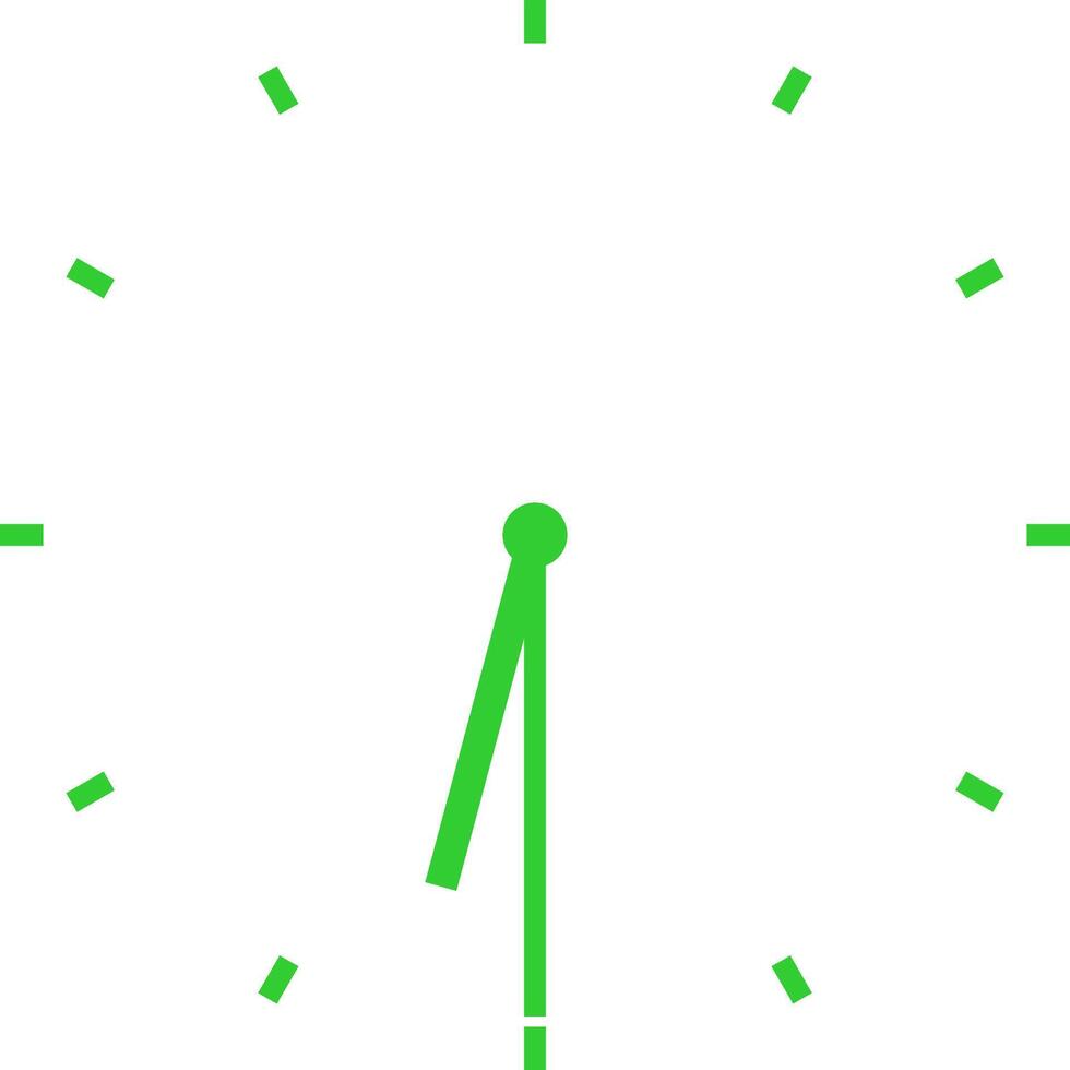 green clock at half past six vector