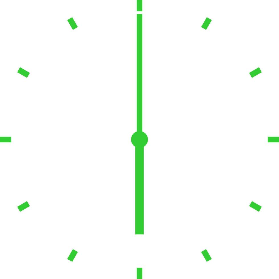 green clock at six vector