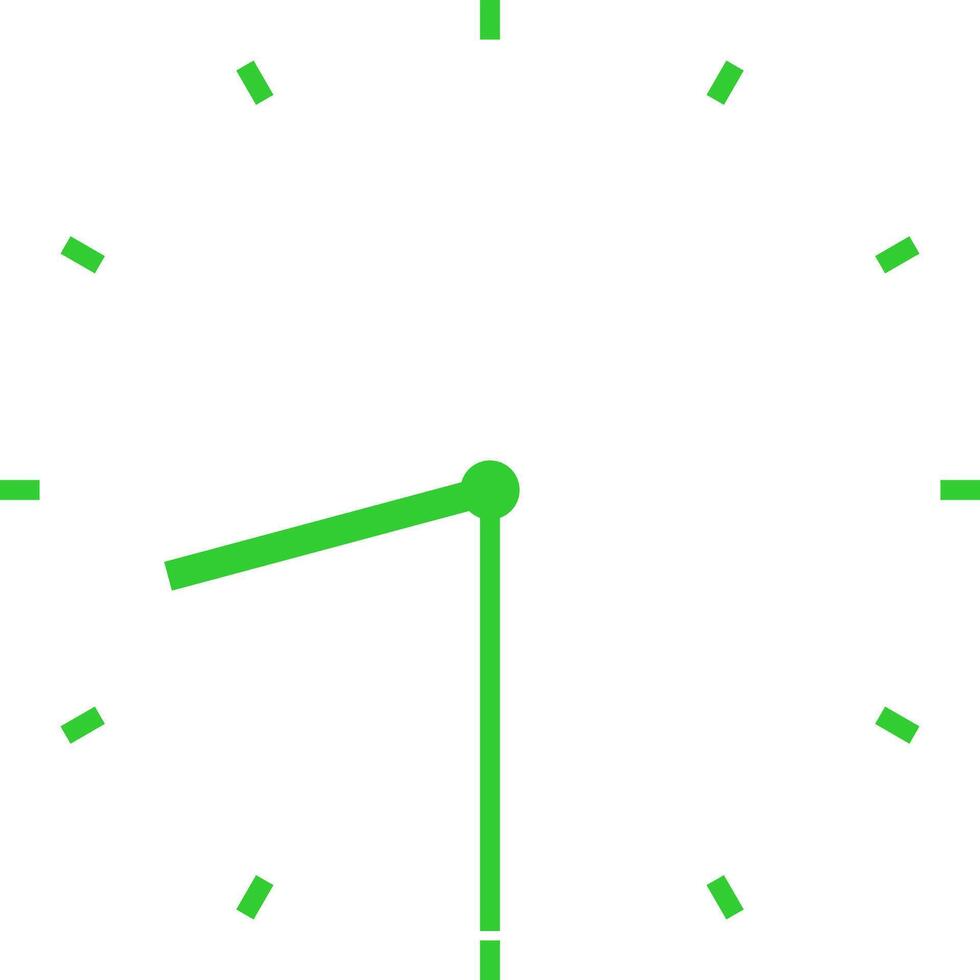 green clock at half past eight vector