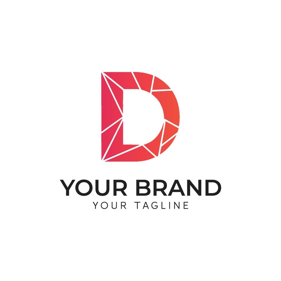 Artistic template for a letter D logo design illustration vector