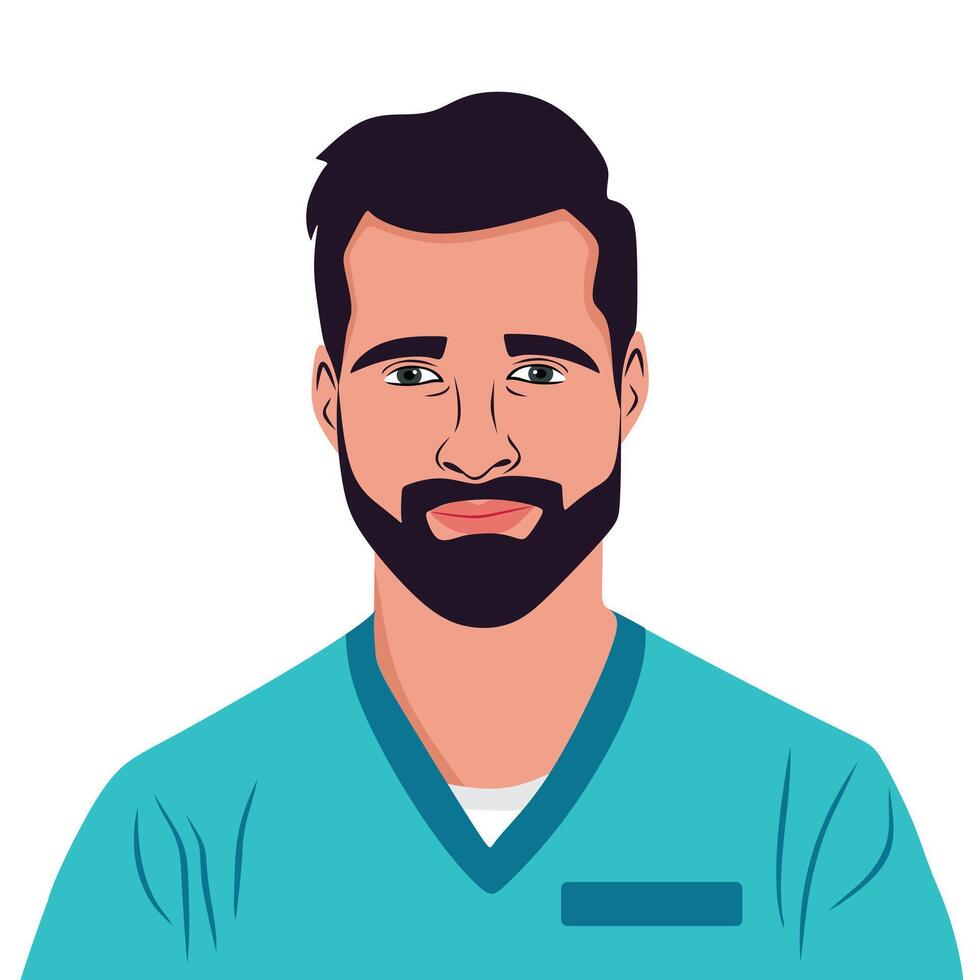 a drawing of a male doctor surgeon illustration with white background vector