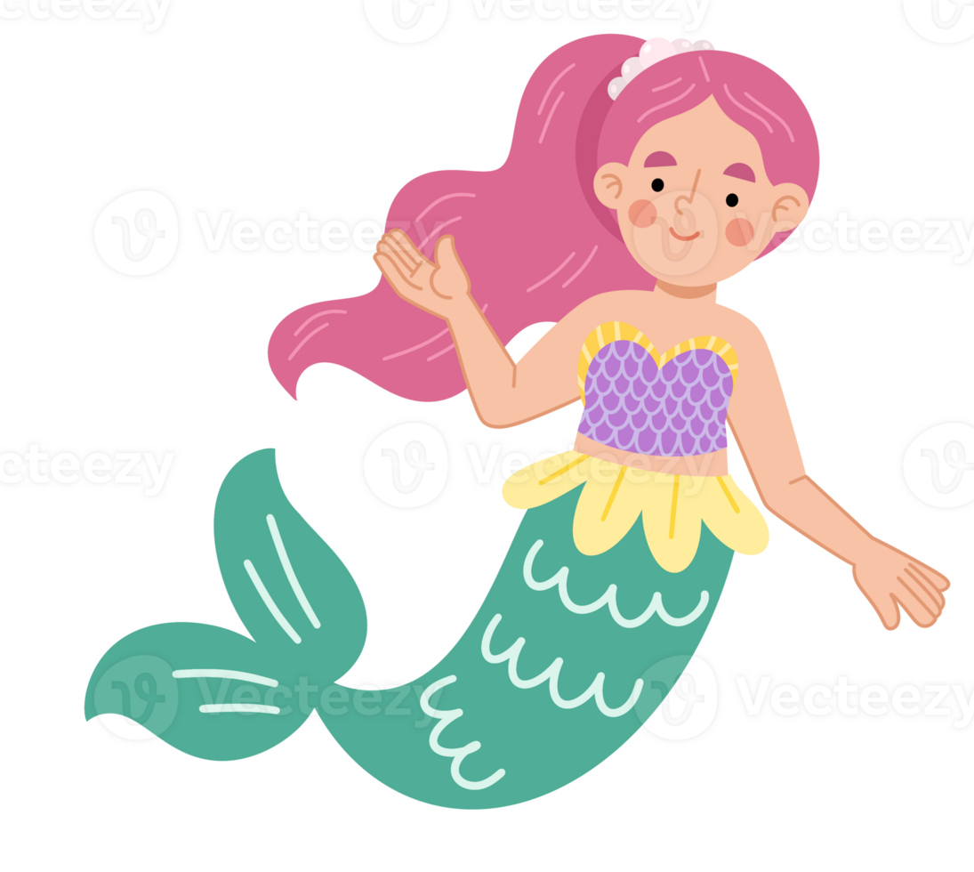 Illustration of a beautiful mermaid png