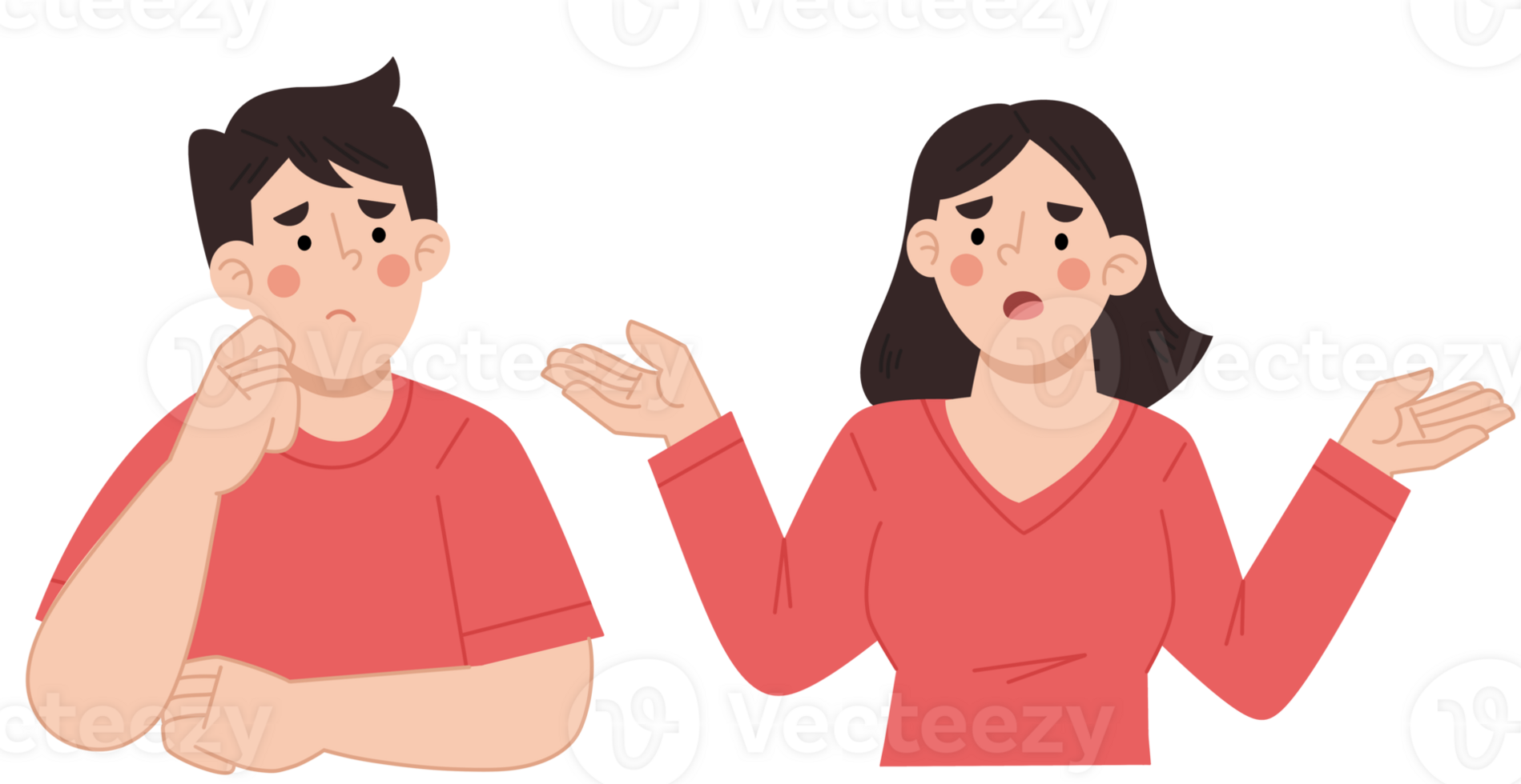 Illustration of couple discussing png