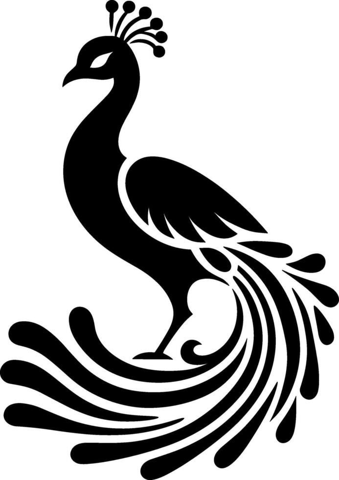 Peacock Bird Silhouette vector
