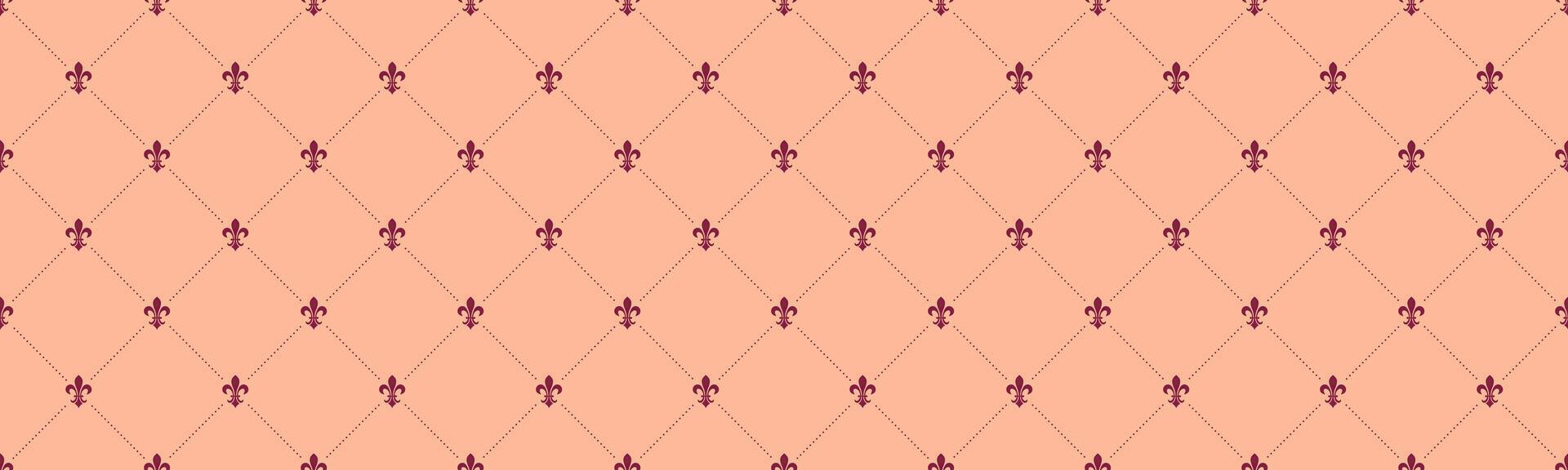 Diagonal fleur de lys a abstract retro. Motif curl from horizontal ornament. Symmetric flourish and textile repetitive. vector