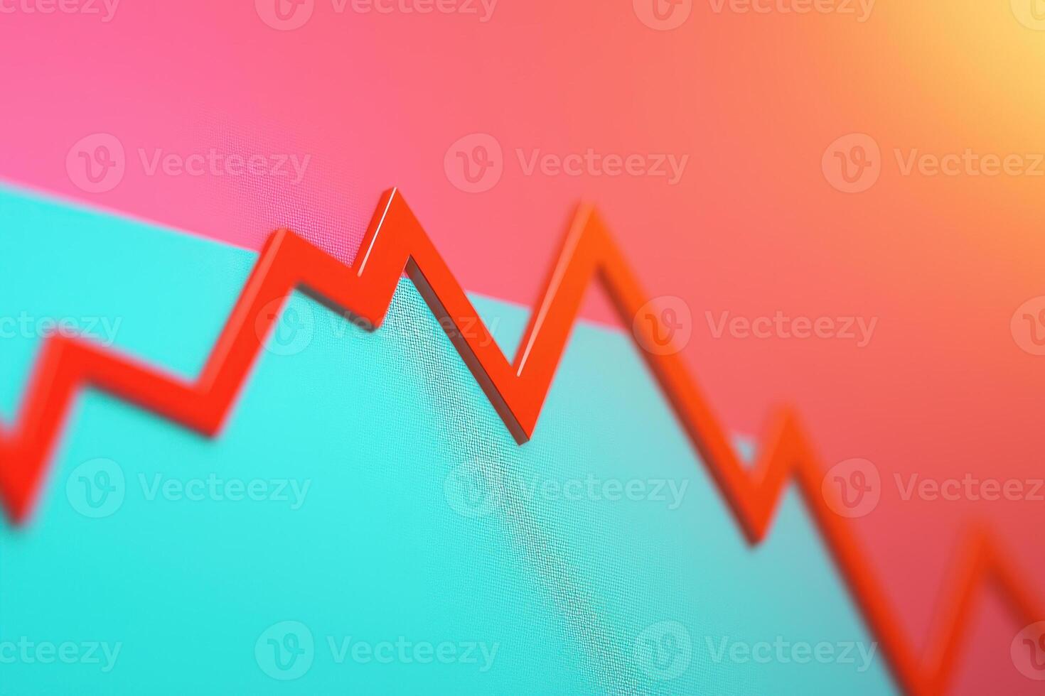 A vibrant graph showing upward trend in a colorful business environment. photo