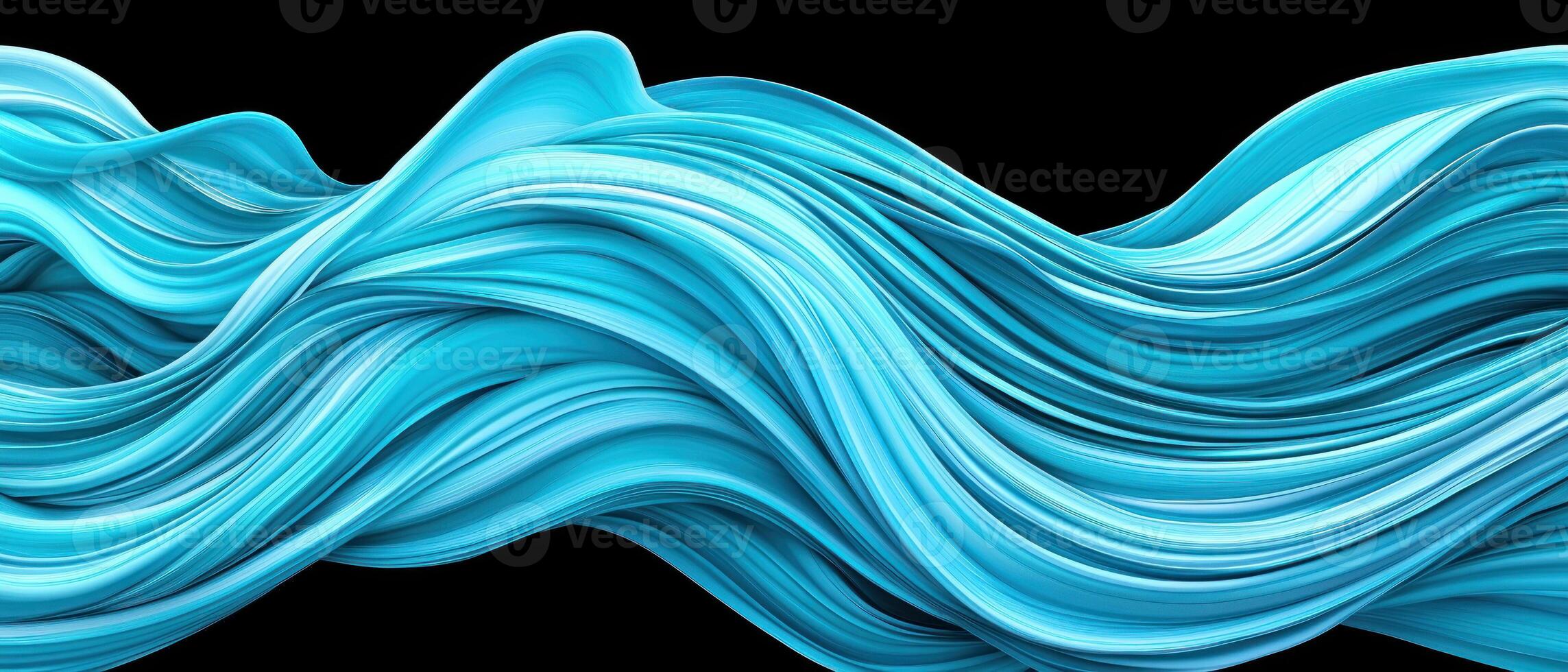 Abstract blue wave design with fluid motion on a dark background for creative projects. photo