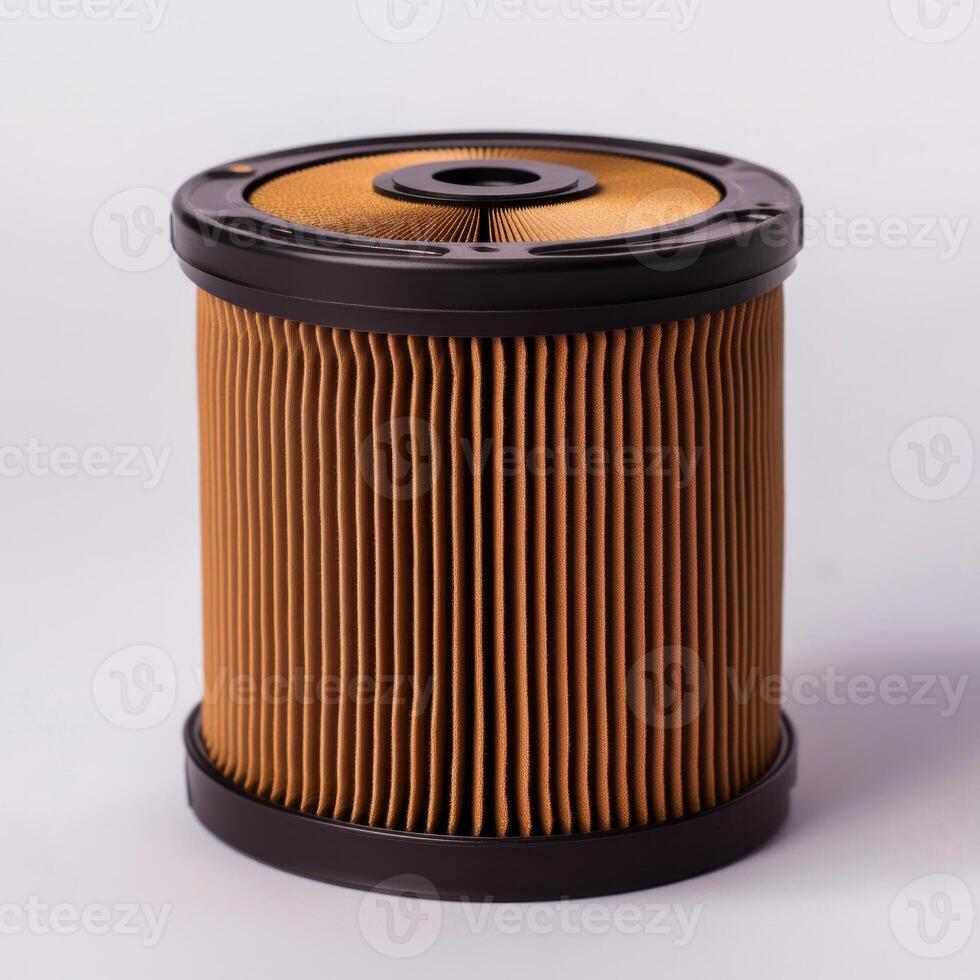 High-quality air filter designed for automotive performance. isolated on white background. photo