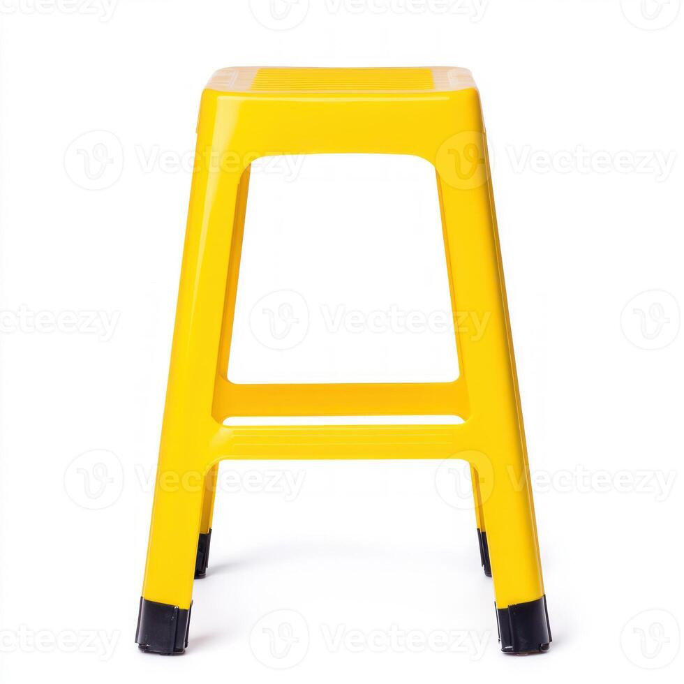 Bright yellow stool perfect for modern interiors and playful spaces. isolated on white background. photo