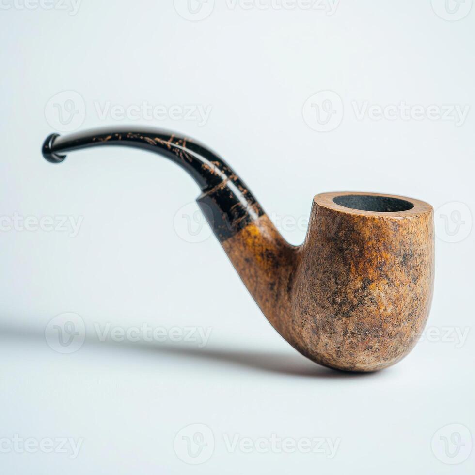 Traditional pipe isolated on white background photo