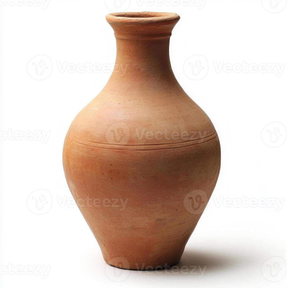 Clay pot isolated on white background photo