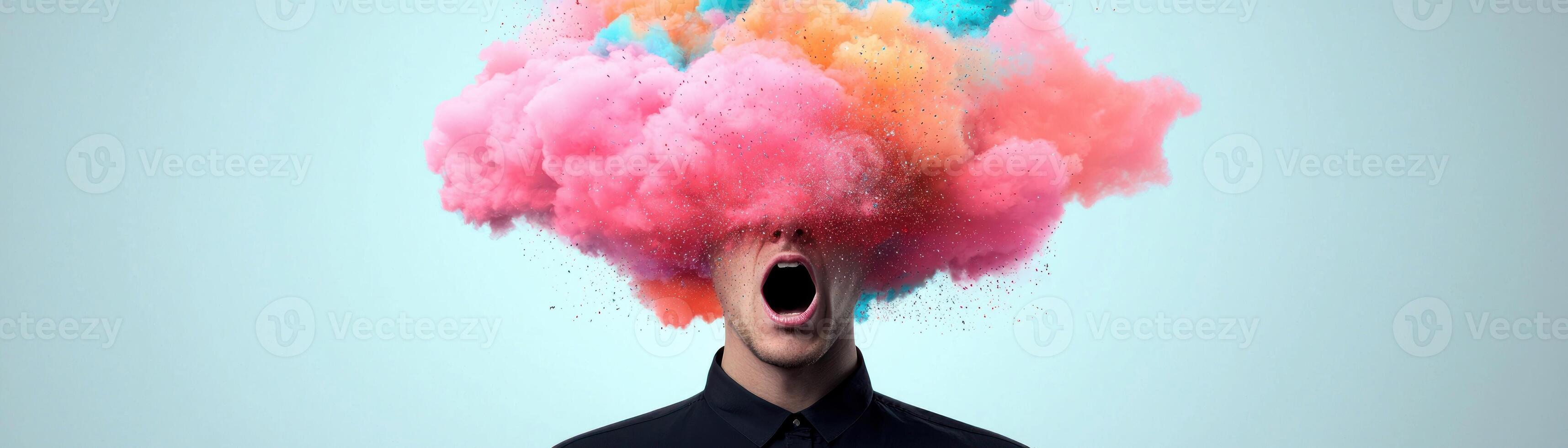 Colorful cloud imagery representing creative expression and emotional release. photo