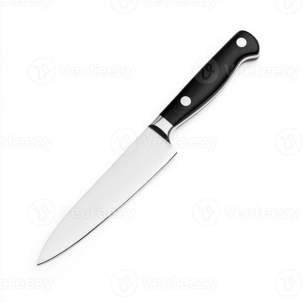 A sharp kitchen knife on a white background, perfect for cooking. isolated on white background. photo