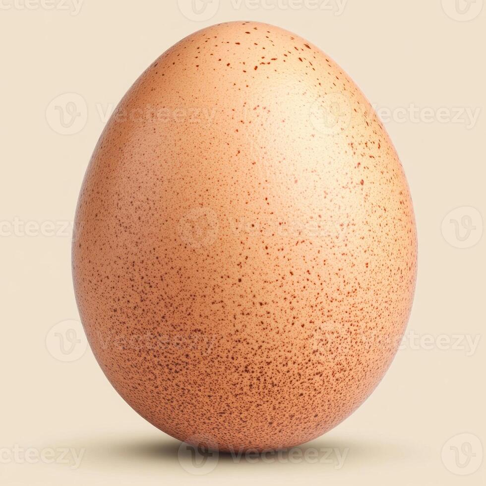 A fresh brown egg on a neutral background. isolated on white background. photo
