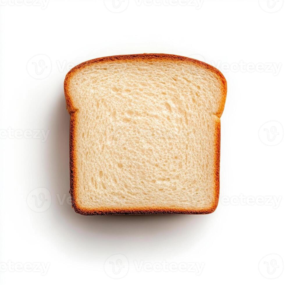 Fresh, soft slice of bread against a clean white background. isolated on white background. photo