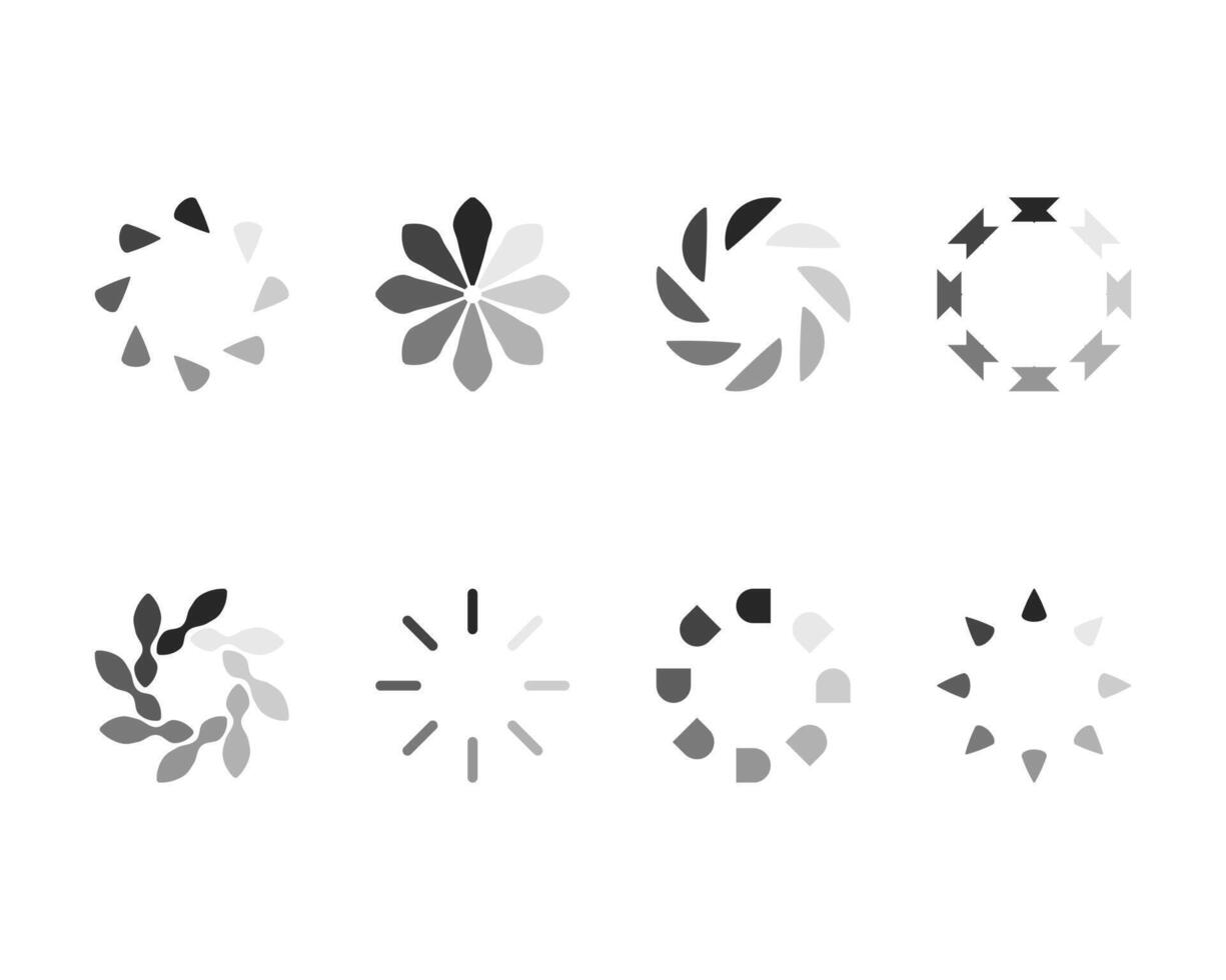 Collection Loading bar status icon. illustration. Set of loaded icons. Download progress. Donload or Upload. vector