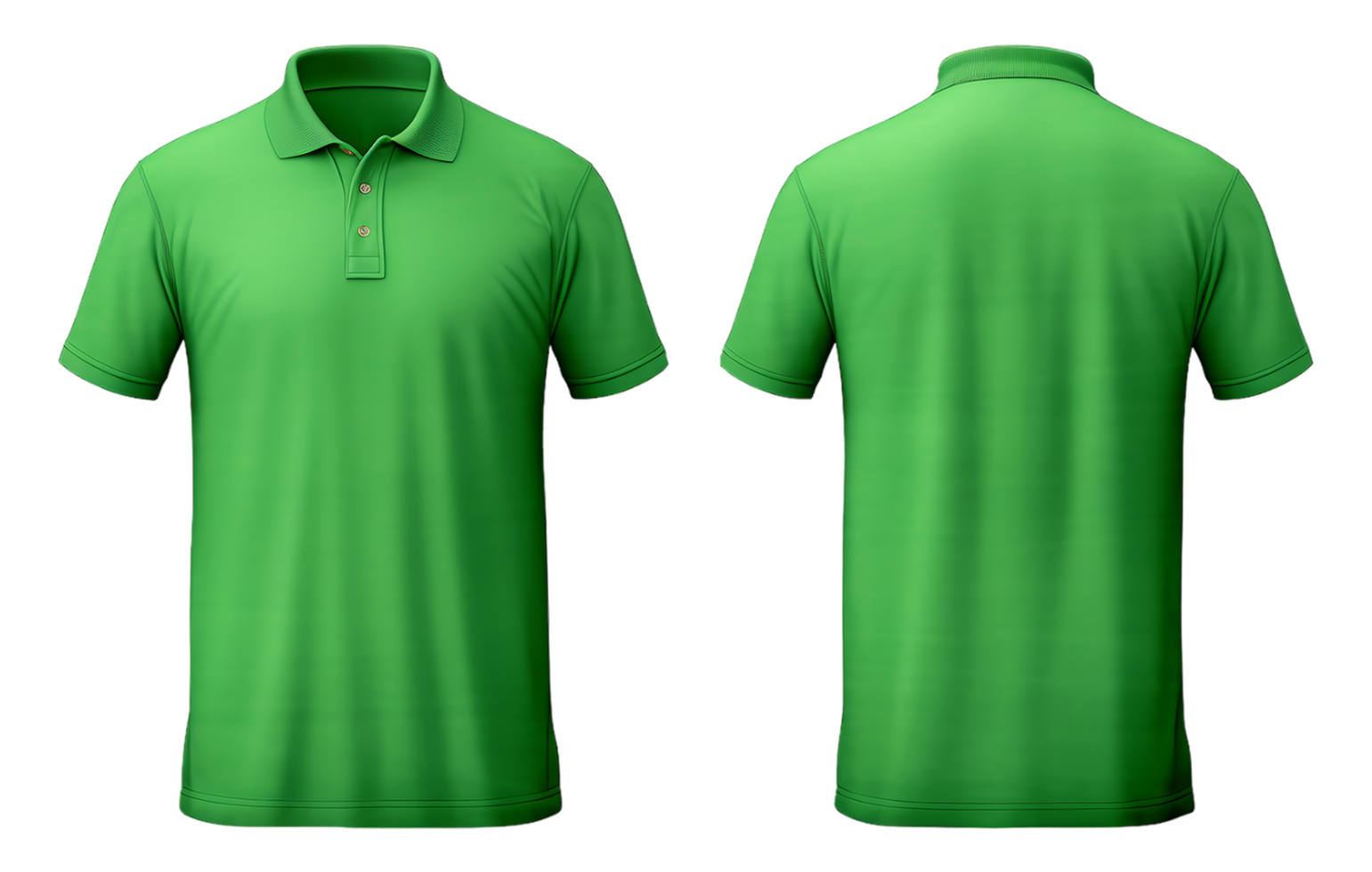 plain green polo shirt template with front and back view png