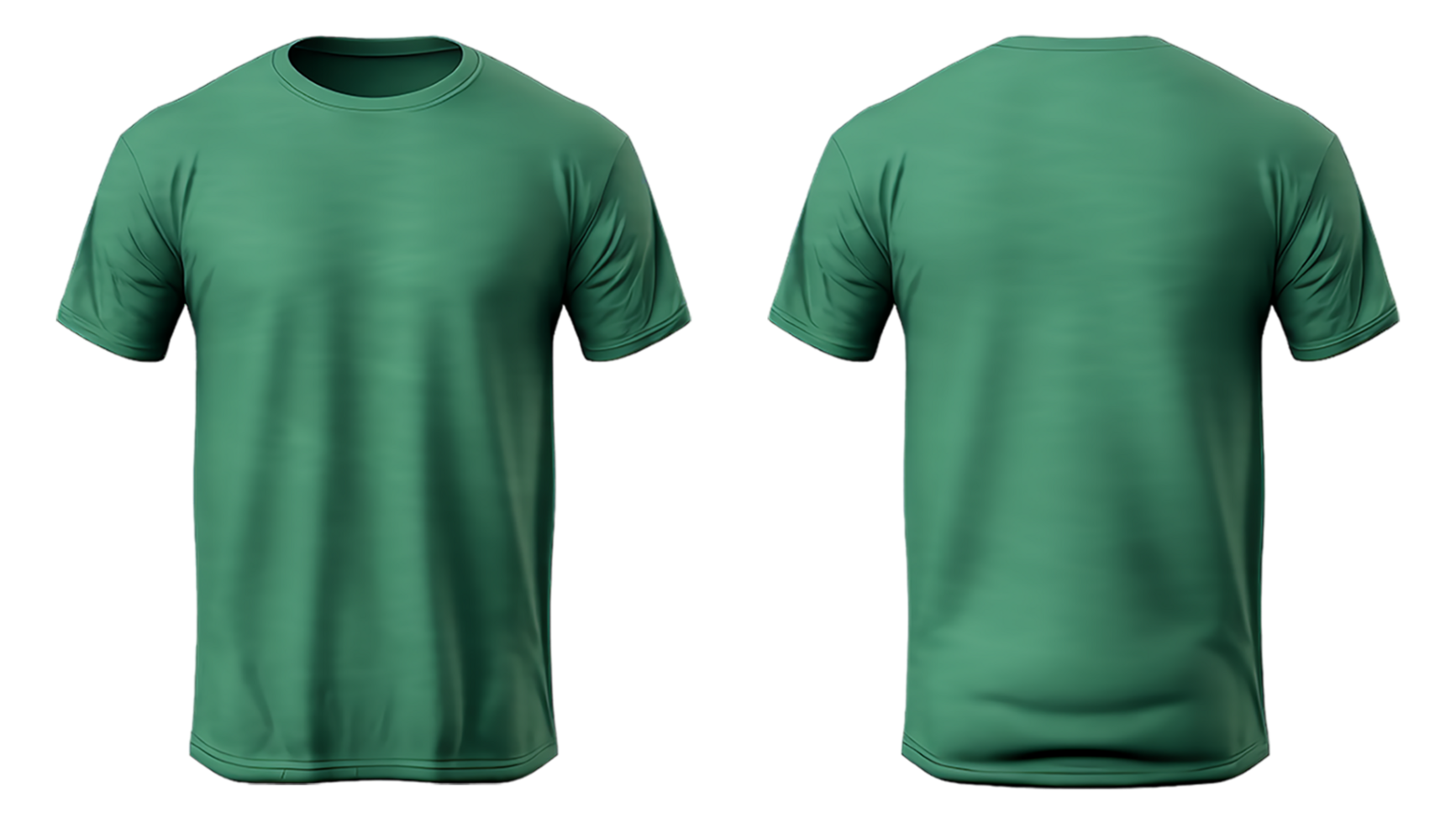 green plain t-shirt template with front and back view, made with ai png