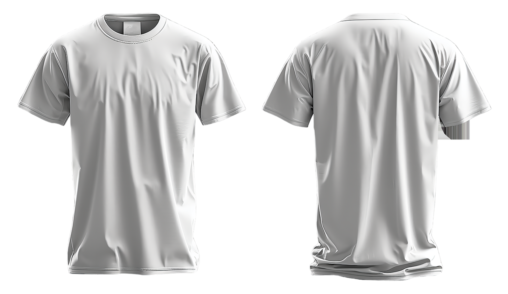 plain white t-shirt template with front and back view, made with AI png