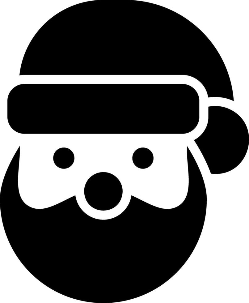 Santa Claus Face Solid Icon - Festive Christmas Illustration vector