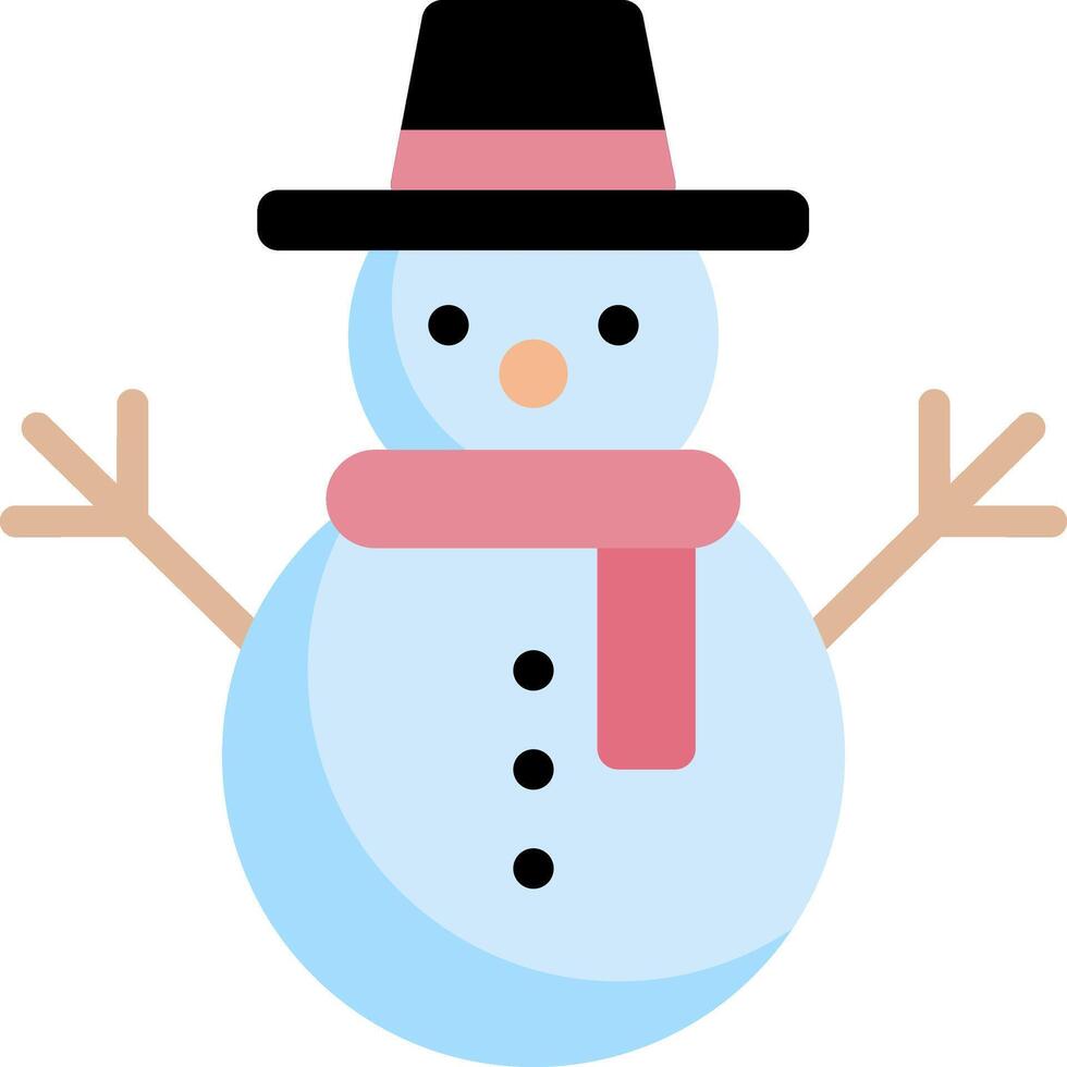Colorful Snowman Icon - Cheerful Winter Holiday Design vector