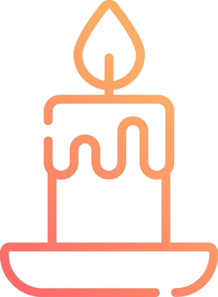 Christmas Candle Gradient Outline Icon - Elegant Festive Decoration vector