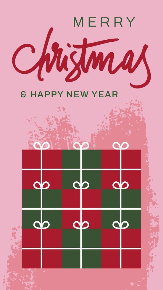 Festive Doodle Collection Christmas Gift Boxes, Happy Holidays, and Modern Geometric Illustrations vector