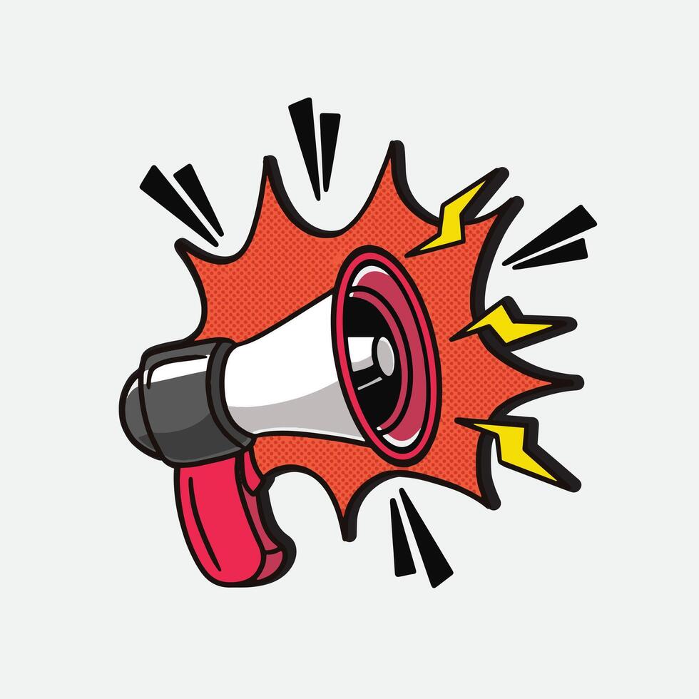 megaphone with pop art style good for design vector