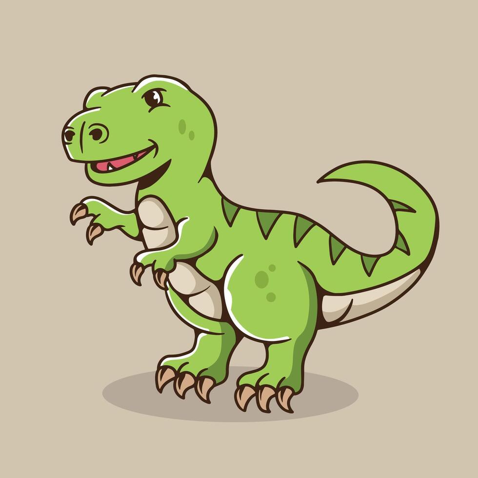 mascot character t-rex good for brand, sticker, t shirt design, kids education, dino character vector