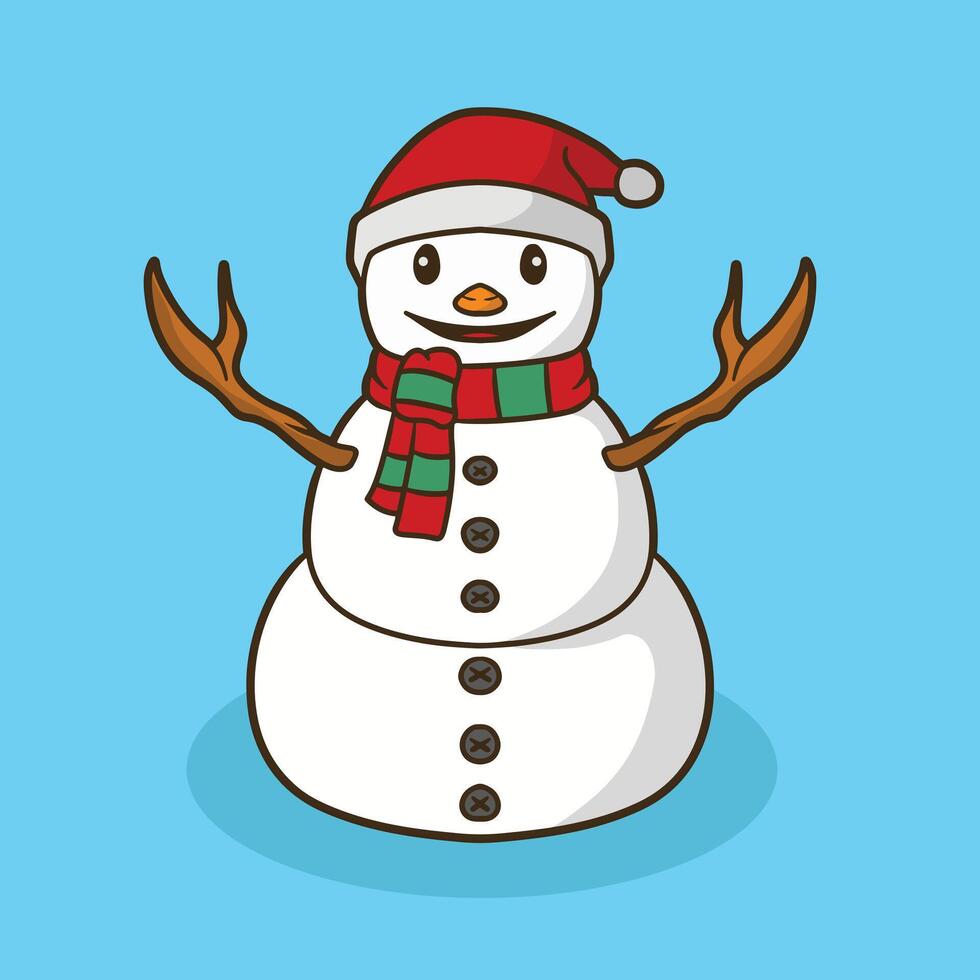 snowman mascot good for sticker, brand design, mascot design, element design, etc vector